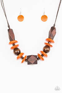 "Paparazzi" Pacific Paradise - Orange Wood Necklace