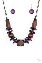 Load image into Gallery viewer, &quot;Paparazzi&quot; Pacific Paradise- Purple Wood Necklace
