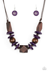 "Paparazzi" Pacific Paradise- Purple Wood Necklace