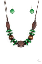 Load image into Gallery viewer, &quot;Paparazzi&quot; Pacific Paradise -Green Wood Necklace
