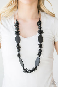 "Paparazzi" Carefree Cococay- Black Wood Necklace