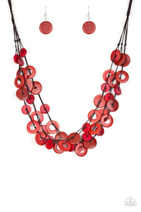 "Paparazzi" Wonderfully Walla Walla-Red Wood Necklace