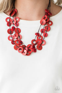 "Paparazzi" Wonderfully Walla Walla-Red Wood Necklace