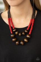 Load image into Gallery viewer, &quot;Paparazzi&quot; Cancun Cast Away -Red Wood Necklace
