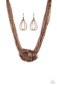 "Paparazzi" Knotted Knockout - Copper Necklace