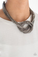 Load image into Gallery viewer, &quot;Paparazzi&quot; Knotted Knockout- Black Necklace
