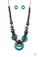 Load image into Gallery viewer, &quot;Paparazzi&quot; Boardwalk Party -Blue Wood Necklace
