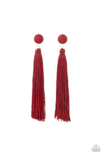 Load image into Gallery viewer, &quot;Paparazzi&quot;  Tightrope Tassel - Red Post Earring
