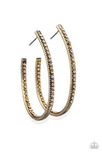 Load image into Gallery viewer, &quot;Paparazzi&quot; Globetrotting Glitter -Brass Hoop Earring
