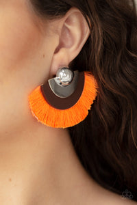 "Paparazzi" Fan The FLAMBOYANCE -Orange Earring