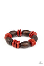 Load image into Gallery viewer, &quot;Paparazzi&quot; Caribbean Castaway -Red Wood Bracelet
