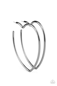 "Paparazzi" Heartbreaker Hustle- Black Hoop Earring